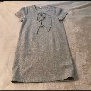 J. Crew - Lace Up T-Shirt Mini Dress